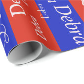 Erstellen Sie ein eigenes rotes und blaues Namensm Geschenkpapier (Rolleneckpunkt)