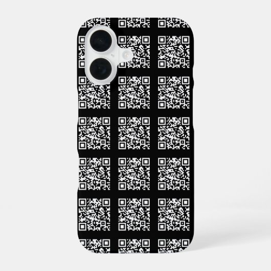 Erstellen Sie ein gekacheltes QR-Code-Muster | Edi iPhone 16 Hülle (Rückseite)