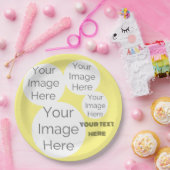 Erstellen Sie ein gelbes Foto für eine Papiervorla Pappteller (Party)