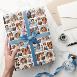Erstellen Sie eine benutzerdefinierte Fotocollage Geschenkpapier