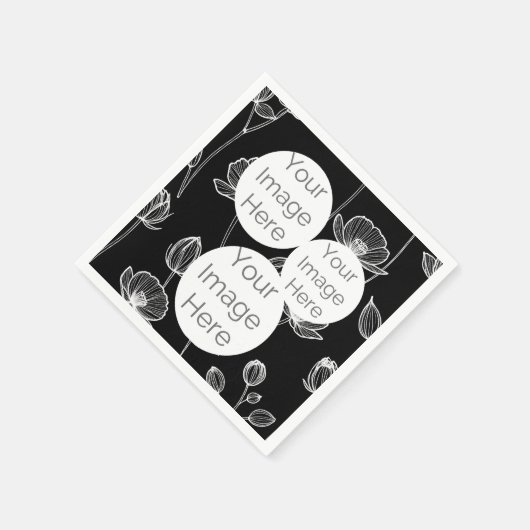 Erstellen Sie eine eigene Foto-Textvorlage Mohn-Bl Serviette (Ecke)