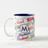 Erstellen Sie eine eigene Namensmusterfarbe Zweifarbige Tasse (Links)