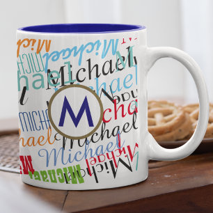 Erstellen Sie eine eigene Namensmusterfarbe Zweifarbige Tasse