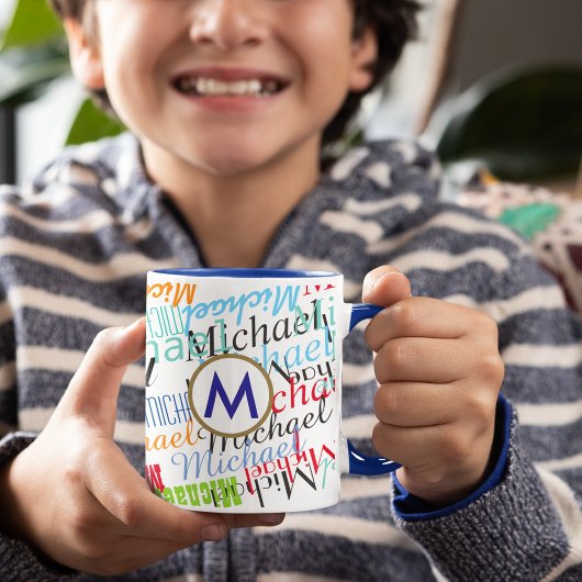 Erstellen Sie eine eigene Namensmusterfarbe Zweifarbige Tasse