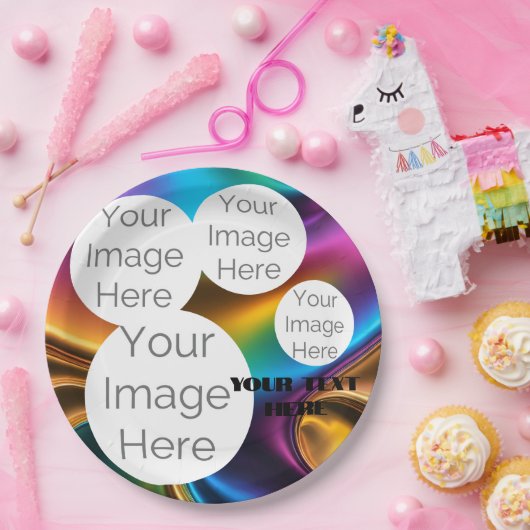 Erstellen Sie eine eigene Papiertextvorlage für da Pappteller (Party)