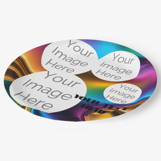 Erstellen Sie eine eigene Papiertextvorlage für da Pappteller (Schrägansicht)