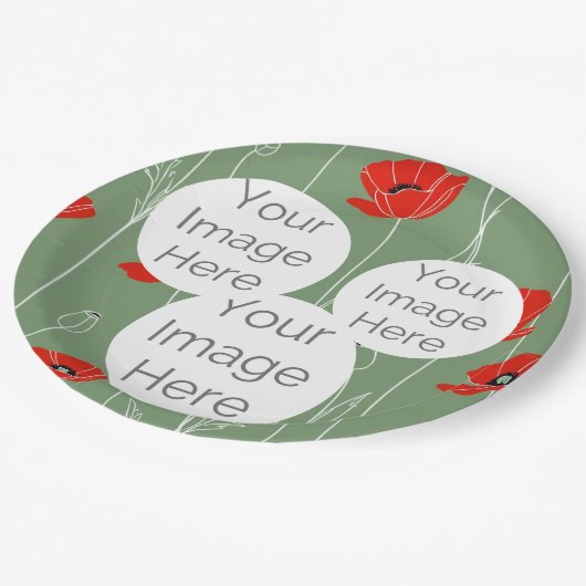 Erstellen Sie eine eigene Papiervorlage für das Fo Pappteller (Schrägansicht)