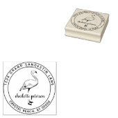 Erstellen Sie eine eigene Pink Flamingo Beach Rück Gummistempel (Stempel)