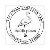 Erstellen Sie eine eigene Pink Flamingo Beach Rück Gummistempel (Prägung)