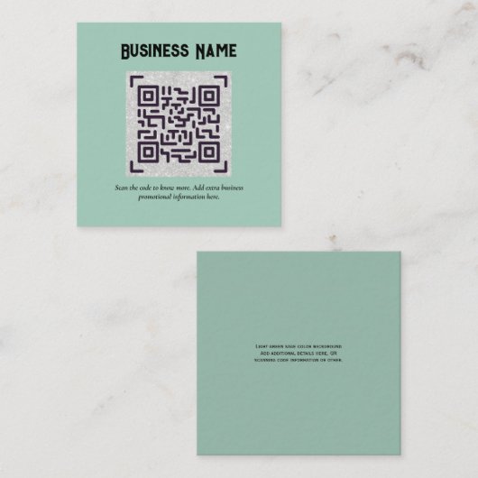 Erstellen Sie eine eigene QR Code Business Card -  Begleitkarte (Vorne/Hinten)