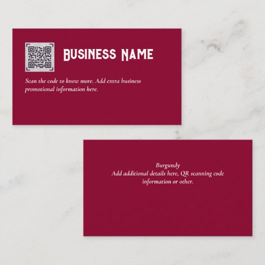 Erstellen Sie eine eigene QR Code Business Card -  Begleitkarte (Vorne/Hinten)