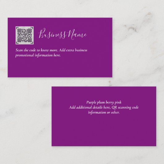Erstellen Sie eine eigene QR Code Business Card -  Begleitkarte (Vorne/Hinten)