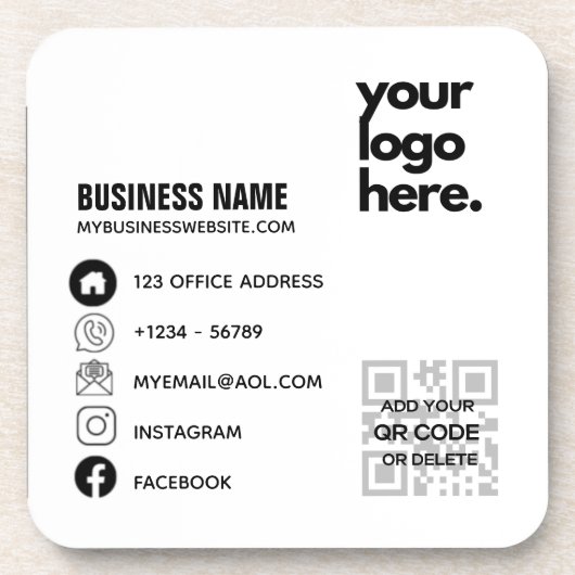 Erstellen Sie eine eigene QR-Code-Business-Logo-So Getränkeuntersetzer (Vorderseite)