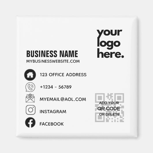 Erstellen Sie eine eigene QR-Code-Business-Logo So Magnet (Vorne)