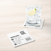 Erstellen Sie eine eigene QR-Code-Business-Logo So Rechteckiger Pappuntersetzer (Vor Ort)