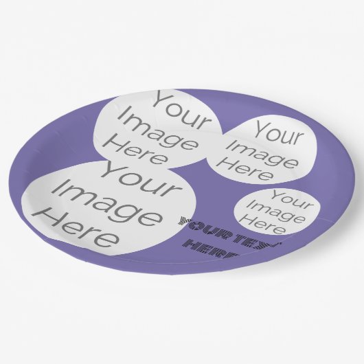 Erstellen Sie eine eigene Textvorlage für das Foto Pappteller (Schrägansicht)