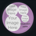 Erstellen Sie eine eigene Textvorlage für das Foto Pappteller<br><div class="desc">Erstellen Sie eigene Papiertext-Party-Papierplatten-Vorlage lila individuelle persönliche Touch zu Ihrem Foto oder Party können 4 Bilder hinzufügen,  Foto einfach moderne Stil</div>