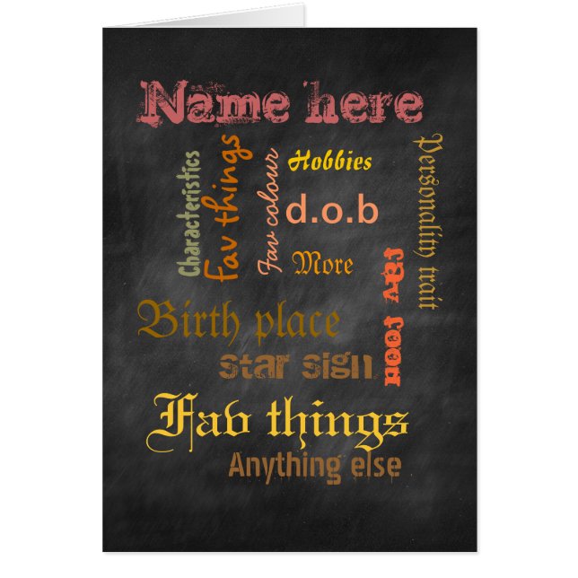 Erstellen Sie eine eigene Wortwolken-Karte - Chalk (Vorne)