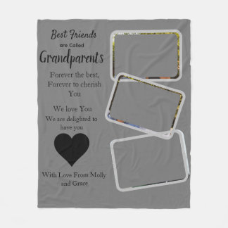 Erstellen Sie eine moderne Großeltern-3-Foto-Colla Fleecedecke