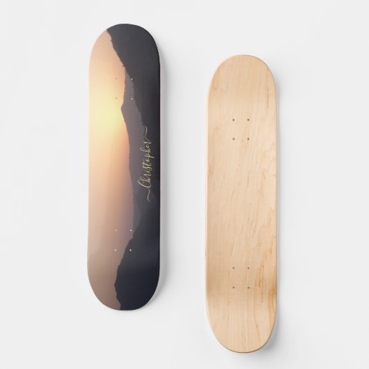 Erstellen Sie eine Personalisierte Foto Gold Monog Skateboard (Vorderseite)