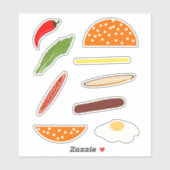 ERSTELLEN SIE EINEN BURGER! KREATIVE FUN-AKTIVITÄT AUFKLEBER (Blatt)