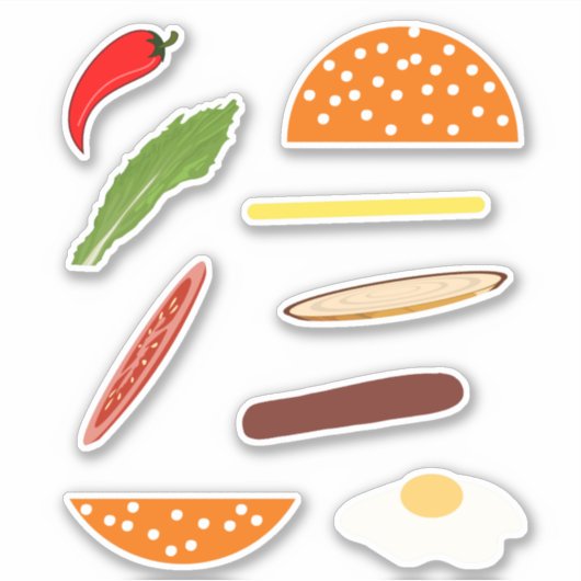 ERSTELLEN SIE EINEN BURGER! KREATIVE FUN-AKTIVITÄT AUFKLEBER (Vorderseite)