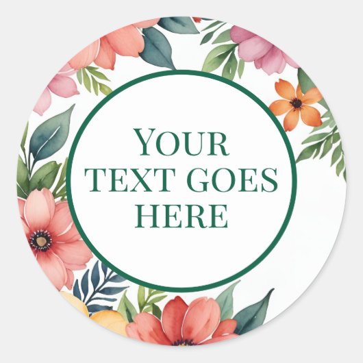 erstellen Sie einen eigenen Hochzeitsticker COLOR  Runder Aufkleber (Vorderseite)