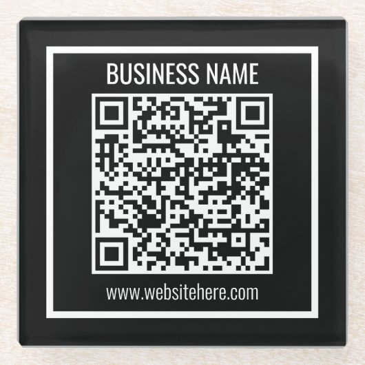 Erstellen Sie einen modernen QR-Code sofort Glasuntersetzer (Vorderseite)