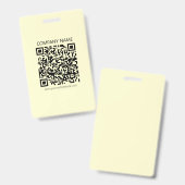 Erstellen Sie einen QR-Code | Blassgelb Ausweis (Vorder- & Rückseite)