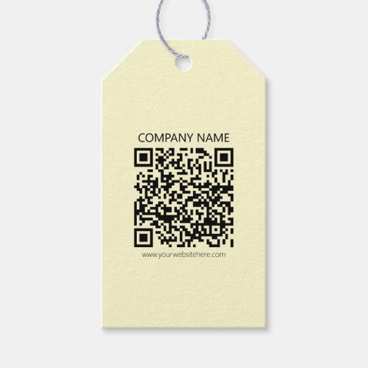 Erstellen Sie einen QR-Code | Blassgelb Geschenkanhänger (Vorderseite)