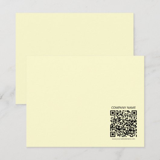 Erstellen Sie einen QR-Code | Blassgelb Mitteilungskarte (Vorne/Hinten)