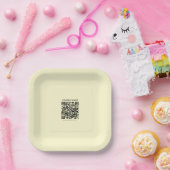Erstellen Sie einen QR-Code | Blassgelb Pappteller (Party)
