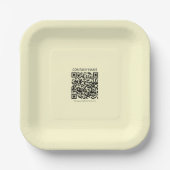 Erstellen Sie einen QR-Code | Blassgelb Pappteller (Vorderseite)
