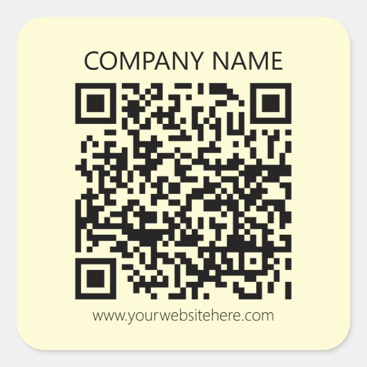 Erstellen Sie einen QR-Code | Blassgelb Quadratischer Aufkleber (Vorderseite)