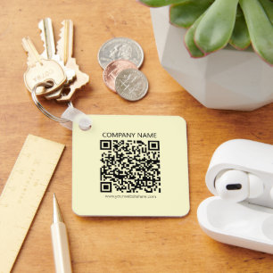 Erstellen Sie einen QR-Code   Blassgelb Schlüsselanhänger