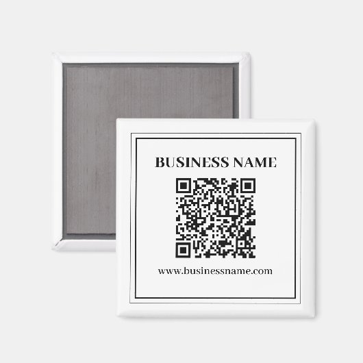 Erstellen Sie einen scannbaren QR-Code | Schwarz & Magnet (Vorderseite/Rückseite)