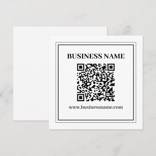 Erstellen Sie einen scannbaren QR-Code | Schwarz & Mitteilungskarte (Vorne/Hinten)