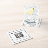 Erstellen Sie einen scannbaren QR-Code | Schwarz & Rechteckiger Pappuntersetzer (Vor Ort)