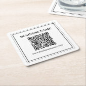 Erstellen Sie einen scannbaren QR-Code | Schwarz & Rechteckiger Pappuntersetzer (angewinkelt)