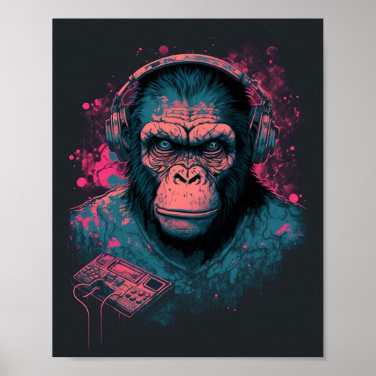 Erstellen Sie einzigartige Wandkunst mit Monkey-Po Poster (Vorne)