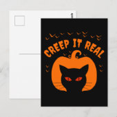 ERSTELLEN SIE ES WIRKLICH FUNNY CAT HALLOWEY POSTKARTE (Vorne/Hinten)
