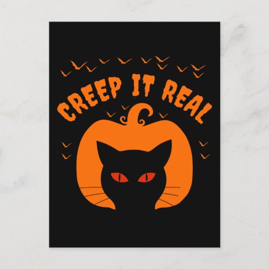ERSTELLEN SIE ES WIRKLICH FUNNY CAT HALLOWEY POSTKARTE (Vorderseite)