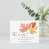 Erstellen Sie "Fall Dankeschön"-Karten - Geschäfts Postkarte (Stehend Vorderseite)