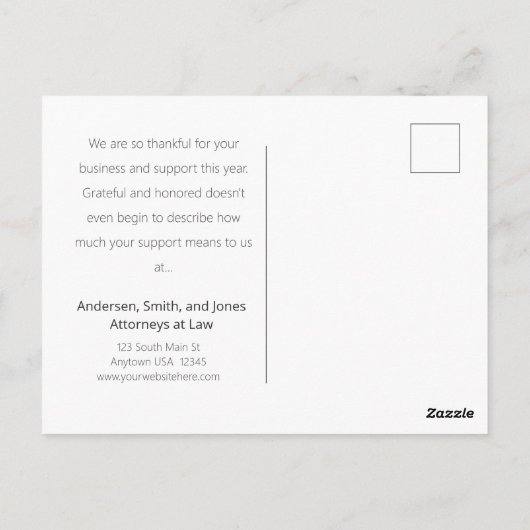 Erstellen Sie "Fall Dankeschön"-Karten - Geschäfts Postkarte (Rückseite)