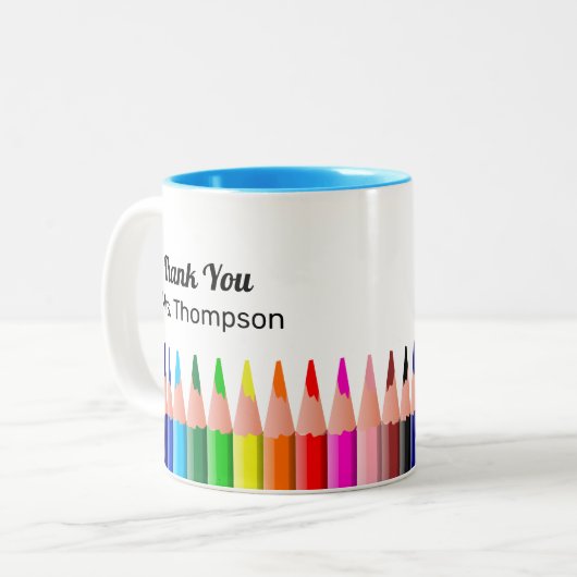 Erstellen Sie Farbstifte Lehrer Vielen Dank Zweifarbige Tasse (Vorderseite Links)
