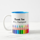 Erstellen Sie Farbstifte Lehrer Vielen Dank Zweifarbige Tasse (Links)