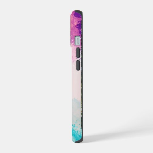 "Erstellen Sie Fett. Leben Sie hell." Künstlerisch iPhone 15 Hülle (Linke Seite)