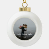 Erstellen Sie gemeinsam Ihr eigenes Weihnachtsfest Keramik Kugel-Ornament (Vorderseite)