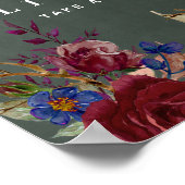 Erstellen Sie Hochzeit Begrüßungszeichen Burgundy  Poster (Ecke)