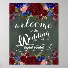 Erstellen Sie Hochzeit Begrüßungszeichen Burgundy  Poster